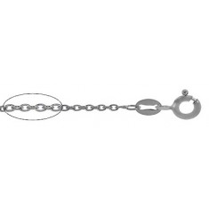 16" Rhodium Plated Oval Link Chain - Package of 10, Sterling Silver